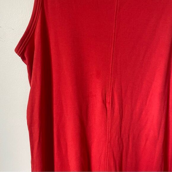 Elizabeth and James poppy red sleeveless casual t shirt midi dress large - Picture 4 of 6